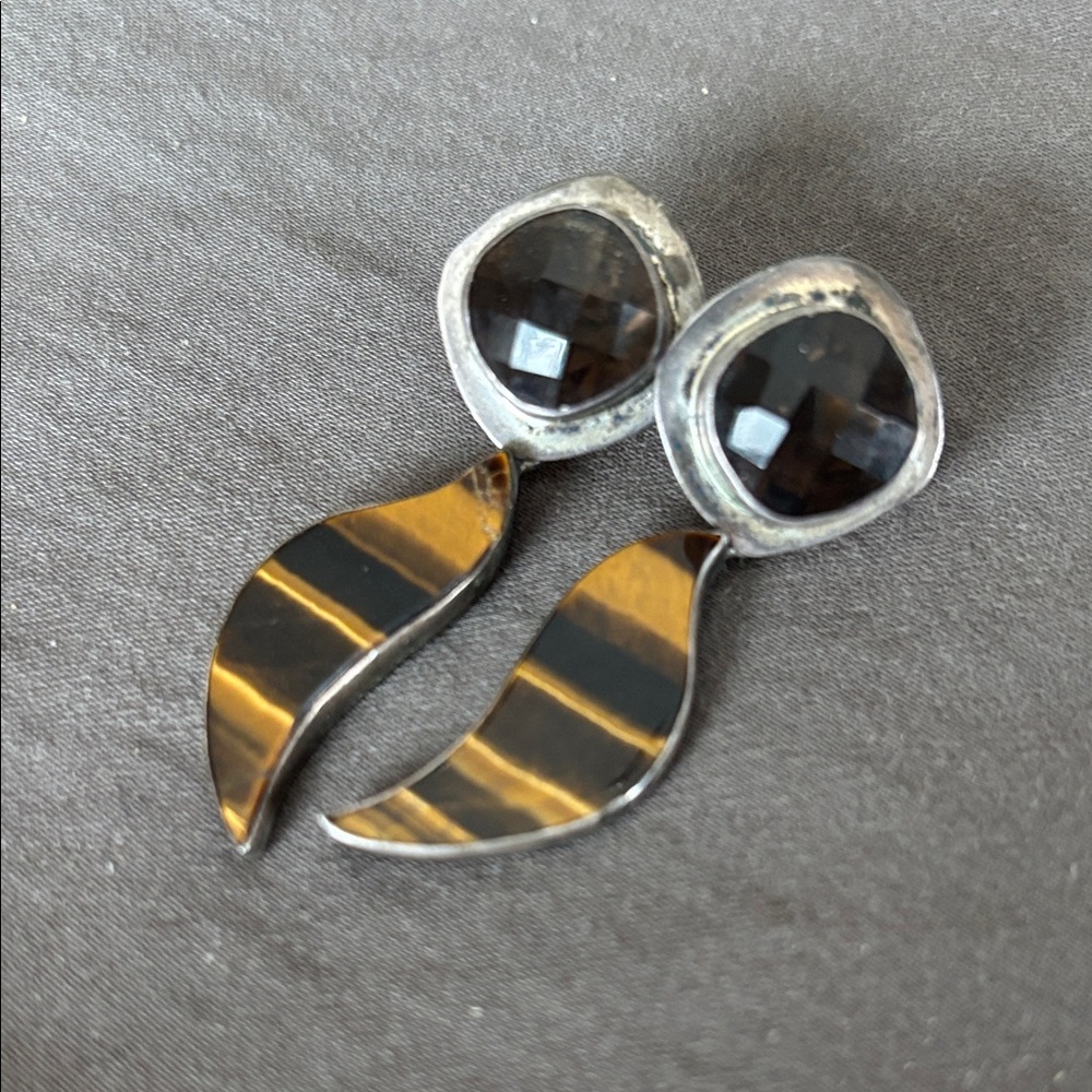 Amy Kahn Russell Sterling and stone earrings.